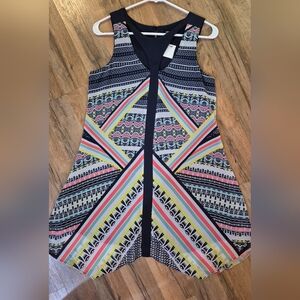Geometric Patterned Sleeveless Dress